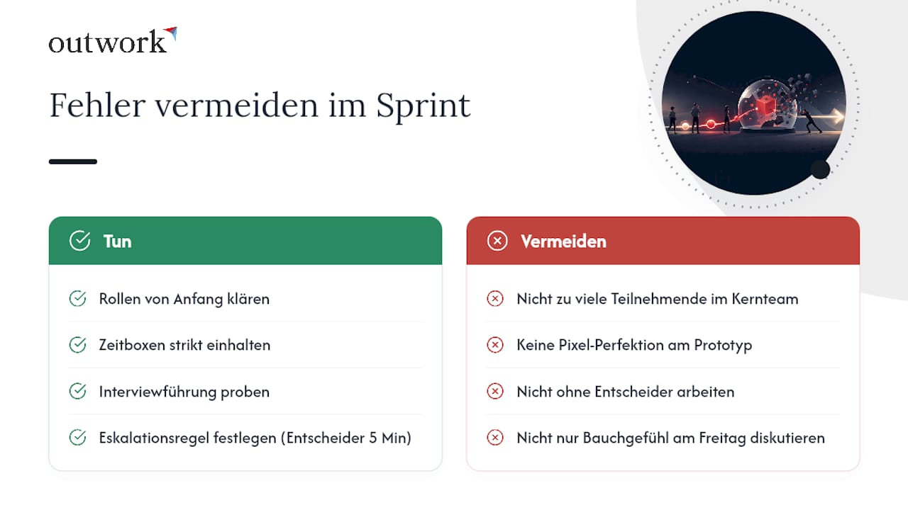 Welche Fehler sollten Sie im Design Sprint vermeiden? — overview diagram