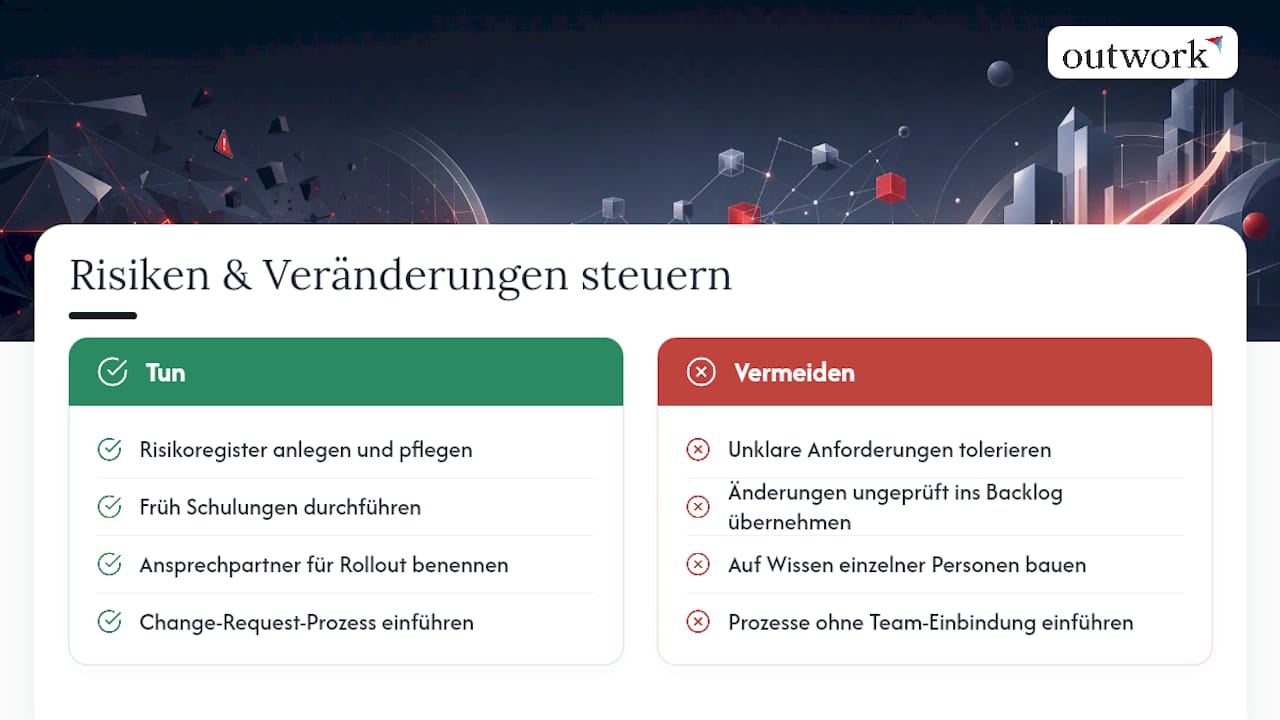 Wie steuern Sie Risiken und Veränderungen im Projekt? — overview diagram