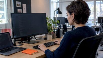 SEO-Entwicklerin testet die technische Seite einer mehrsprachigen Website