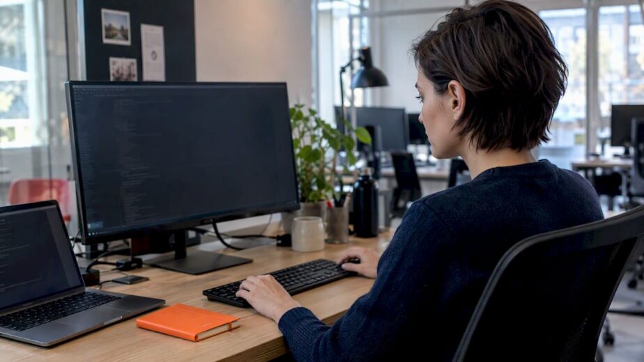 SEO-Entwicklerin testet die technische Seite einer mehrsprachigen Website