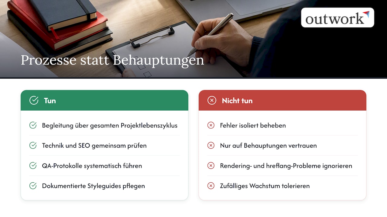 Warum belastbare Prozesse mehr zählen als Behauptungen — overview diagram