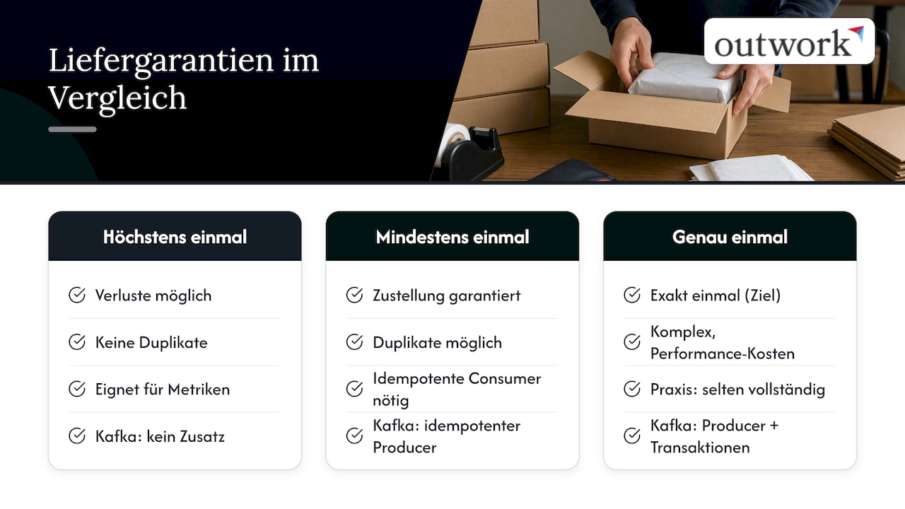 Verarbeitungsstile, Liefergarantien und Kafka-Konfiguration — overview diagram